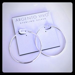 Argento Vivo Medium Silver Endless Hoop Earrings
